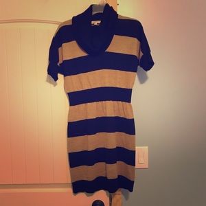 Tan and black lightweight sweater dress